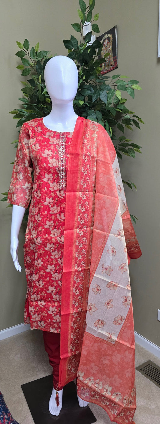 Premium tissue to tissue with lining set - Bhargavi Collections USA