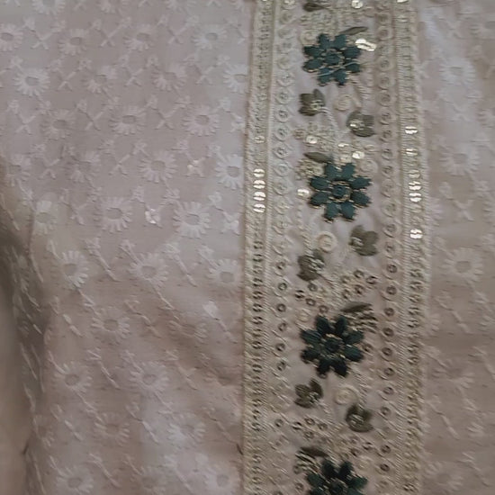 Cotton Schiffli Work Kurti Set