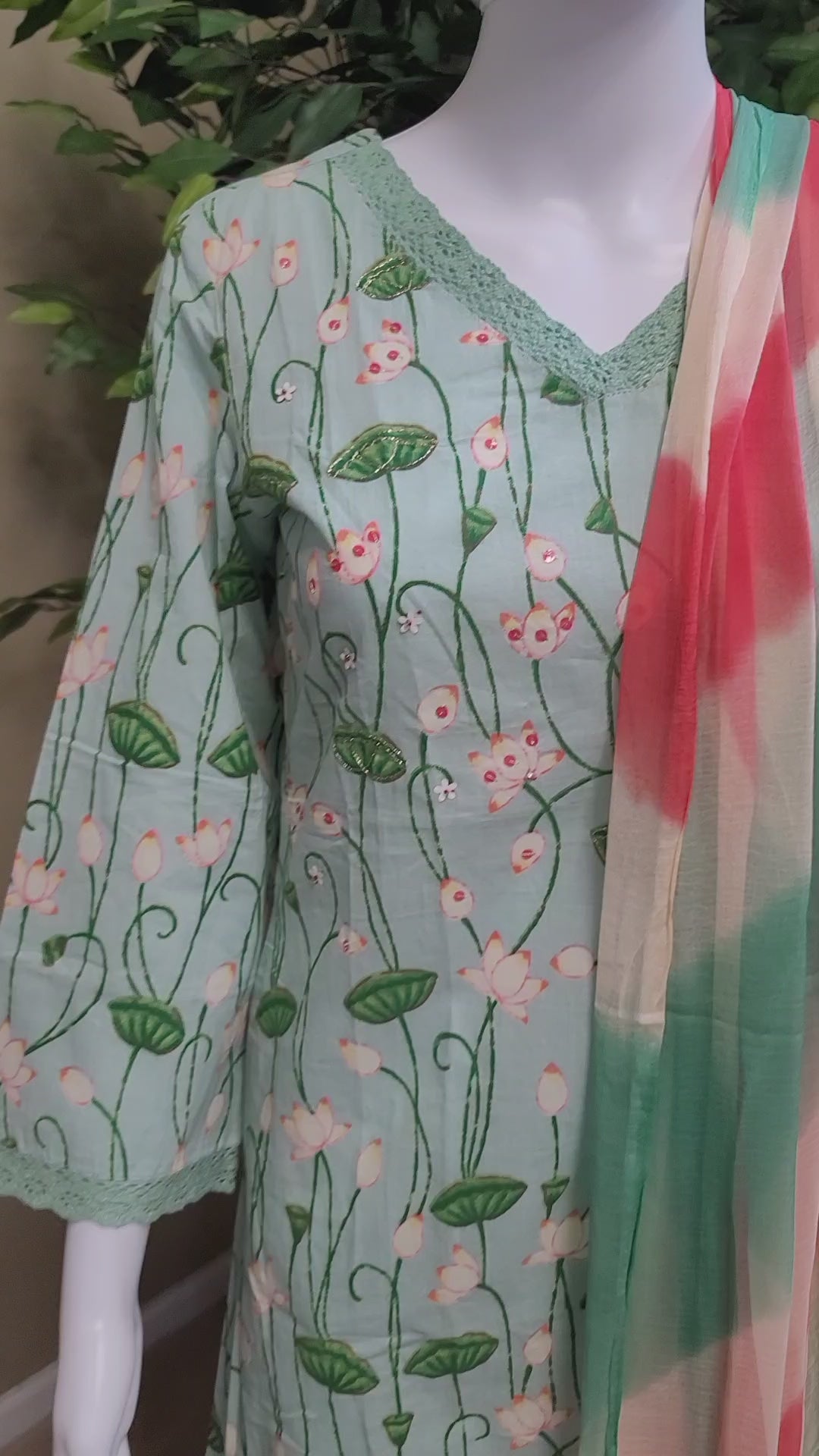 Pichwai print cotton set - video